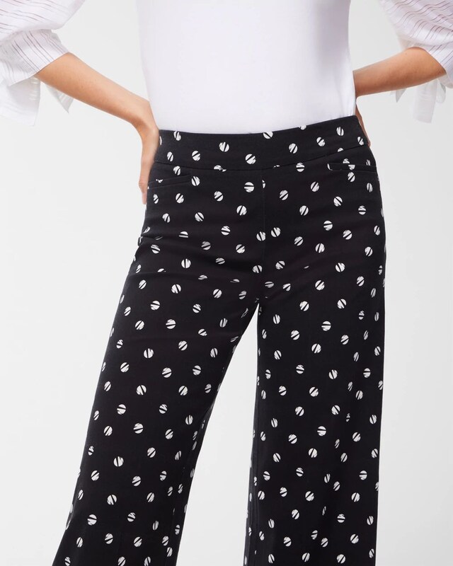 Brigitte Dot Print Wide Leg Cropped Pants - image 4